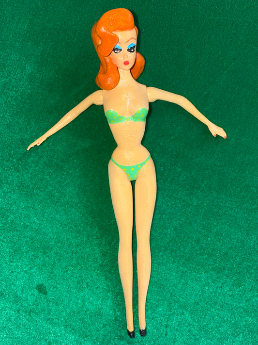 BATHING BEAUTY DOLL (REDHEAD & GREEN)