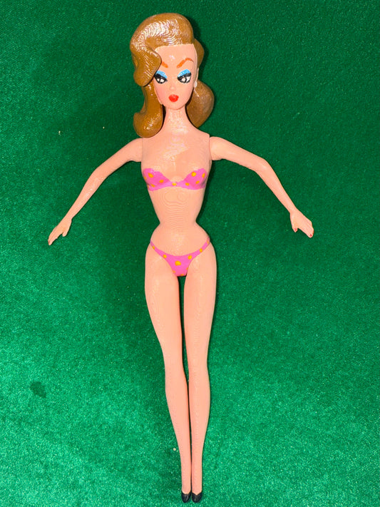 BATHING BEAUTY DOLL (BRUNETTE & PINK)