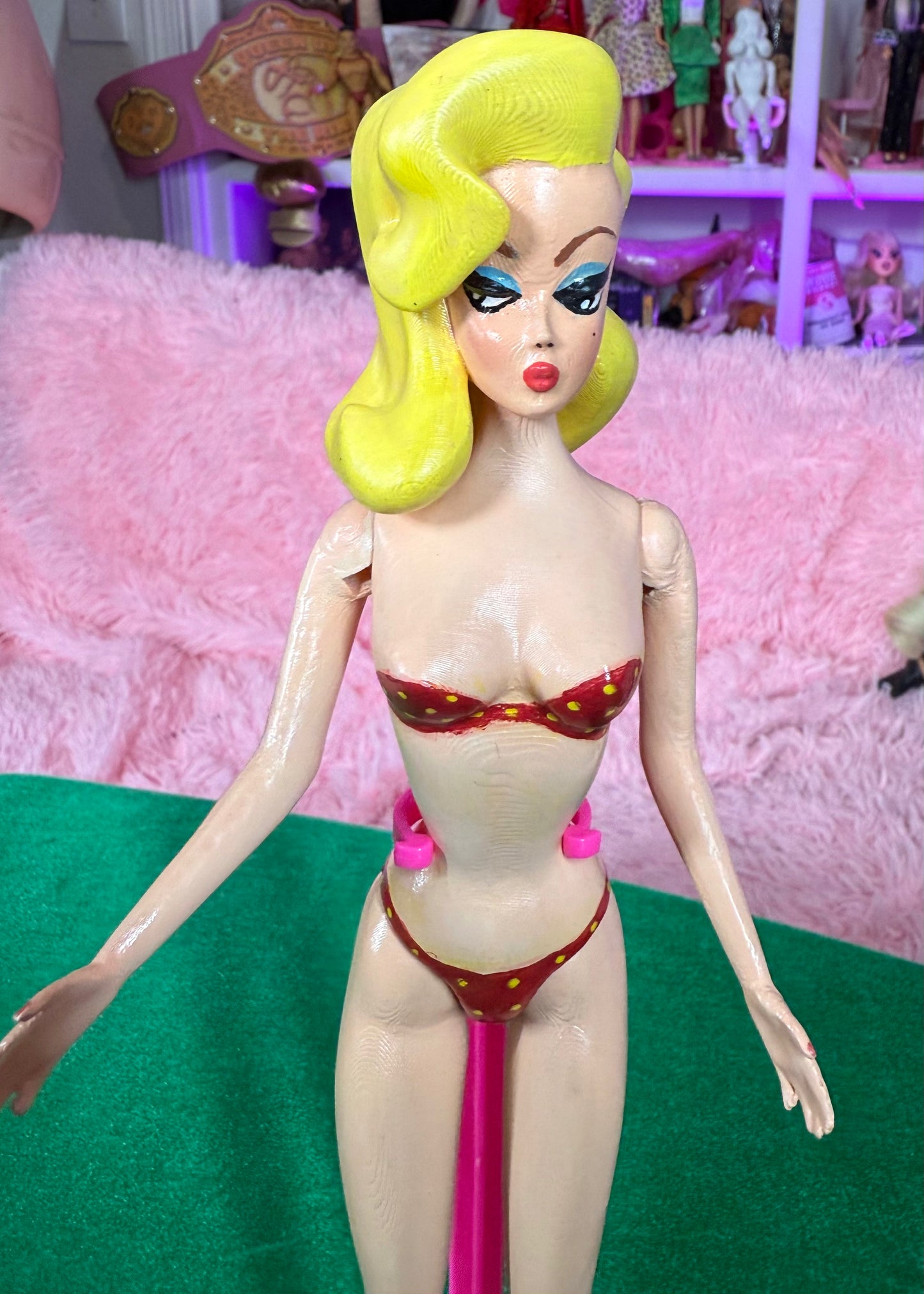 BATHING BEAUTY DOLL (12 INCH BLONDE & RED)